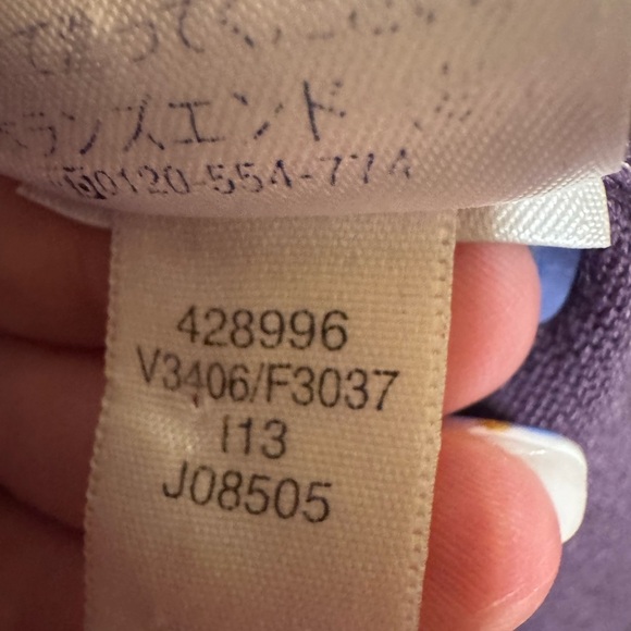 Lands’ End Purple White Trim Button Down Cardigan With Matching Shirt Plus Sz 3X - Picture 12 of 16